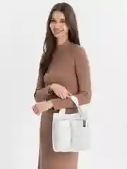 Белый сумка-шоппер мини, хлопковая