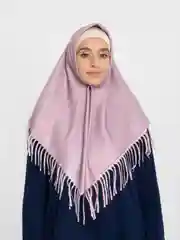 Розовый платок мусульманский, кашемировый