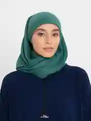Зеленый платок мусульманский женский, однотонный, хлопковый