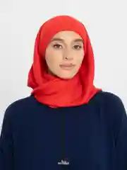 Красный платок мусульманский женский, однотонный, хлопковый