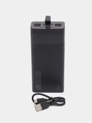 Внешний аккумулятор Power Bank повербанк, с фонариком, 30000/40000/50000 мАч