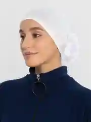 Белый тюрбан женский, с цветком