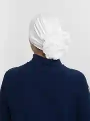 Белый тюрбан женский, с цветком