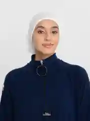 Белый тюрбан женский, с цветком