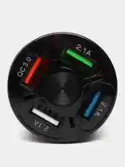 Черный автомобильное зарядное устройство Quick Charge3.0 7A, быстрая зарядка, 4 USB выхода