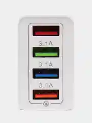 Зарядное устройство для телефона 4 USB, блок питания сетевой, 5V/3.1А