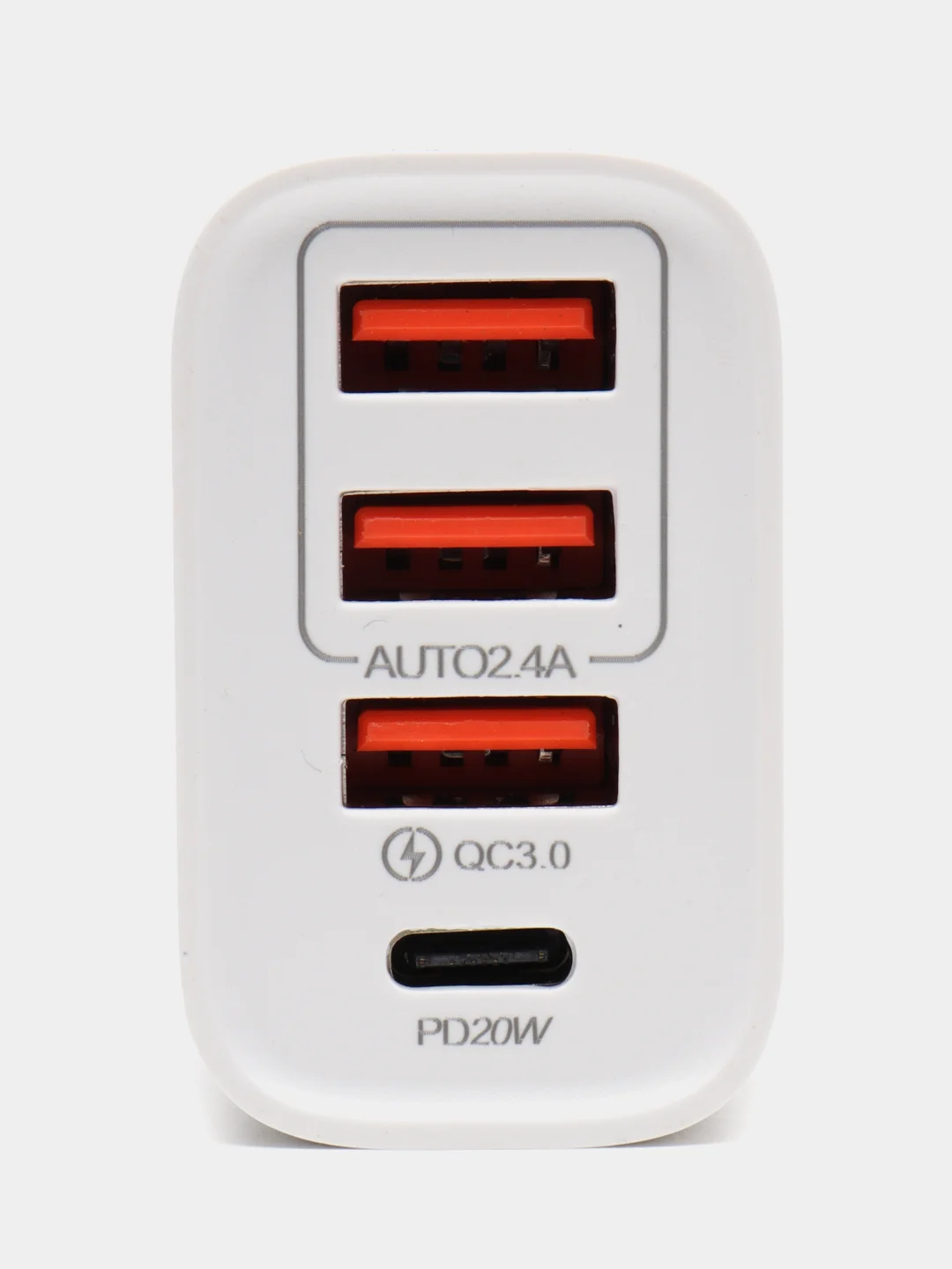 Белый зарядное устройство 3 USB + PD20W Type-C, QC3/V2