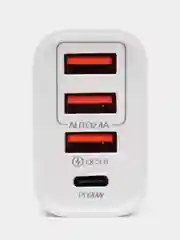 Белый зарядное устройство 3 USB + PD20W Type-C, QC3/V2