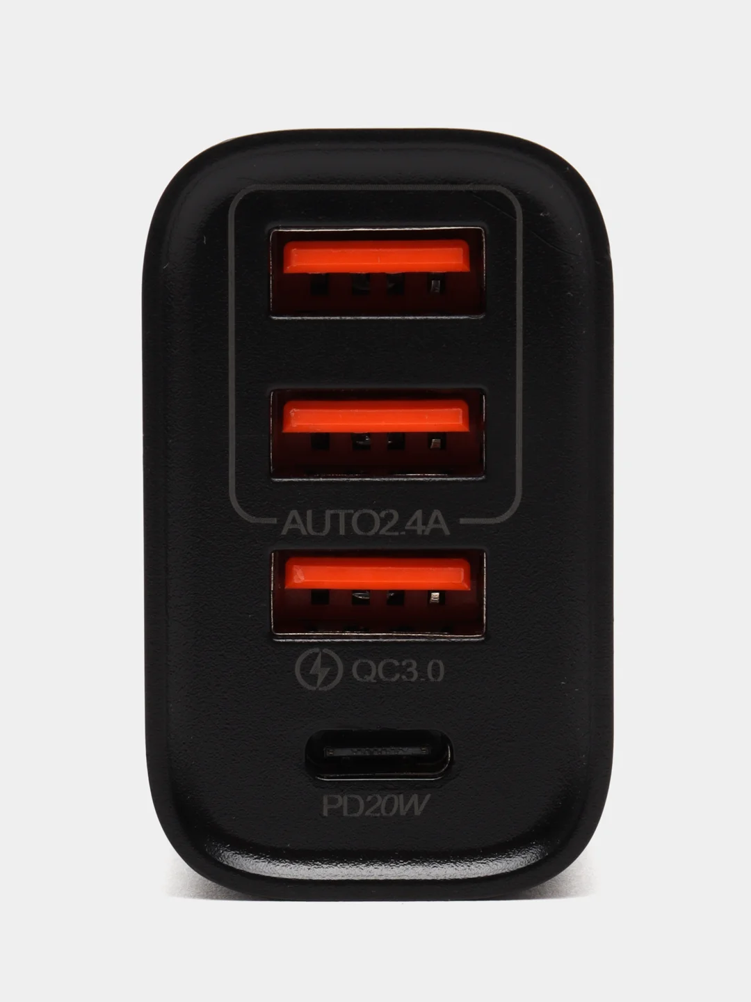 Черный зарядное устройство 3 USB + PD20W Type-C, QC3/V2