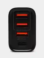 Черный зарядное устройство 3 USB + PD20W Type-C, QC3/V2