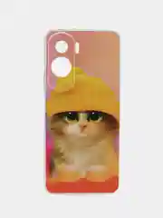 Желтый силиконовый чехол на Honor 90 Lite (Хонор 90 Лайт), прозрачный, с рисунком