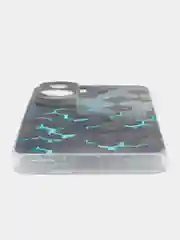 Бирюзовый силиконовый чехол на Honor 90 Lite (Хонор 90 Лайт), прозрачный, с рисунком