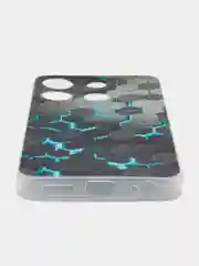 Бирюзовый чехол для Infinix Smart 7 Plus (Инфиникс Смарт 7 Плюс), прозрачный, с рисунком, защита камеры