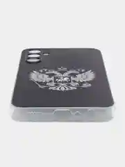 Приглушённый хаки чехол на Samsung Galaxy A24 (Галакси A24), прозрачный, с рисунком, защита камеры