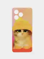 Желтый силиконовый чехол на Realme C53/C51 (Реалми С53/С51), прозрачный, с рисунком, защита камеры