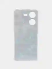 Бирюзовый силиконовый чехол на Tecno Pova 5 (Текно Пова 5), прозрачный, с рисунком, защита камеры