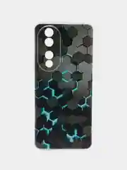Бирюзовый силиконовый чехол на Honor 90 (Хонор 90), прозрачный, с рисунком