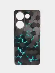 Бирюзовый чехол на Tecno Camon 20/20 Pro 4G (Текно Камон 20/20 Про 4G), с рисунком, защита камеры