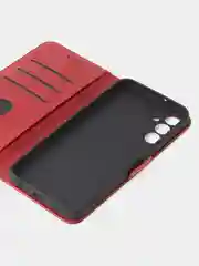 Красный чехол-книжка для Samsung A15 из высококачественной искусственной кожи