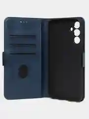 Синий чехол-книжка для Samsung A15 из высококачественной искусственной кожи