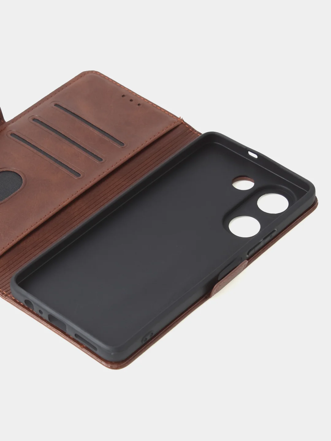 Коричневый чехол-книжка GQ Lite для Tecno Camon 20 (4G) / Camon 20 Pro (4G) из высококачественной кожи