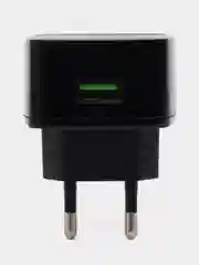 Черный сетевое зарядное устройство, с быстрой зарядкой, 18 Вт, QC3.0, 1 x USB, 3,4А