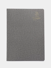 Тетрадь B5 60л, клетка, экокожа под рогожку, серый, BRAUBERG HARMONY, 403839