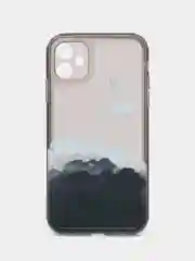 Багровый чехол на Айфон 11, Луна, Горы, Берег, 3 принта, прозрачный чехол на iPhone 11