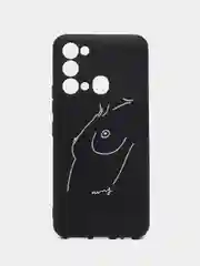 Бежевый меланж силиконовый чехол для Itel Vision 3, с принтом, с рисунком, Ител Вижен 3