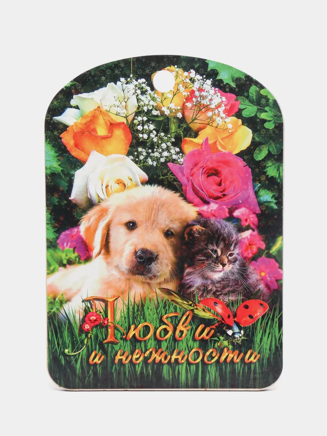 Деревянная разделочная доска с рисунком и надписями, сувенирная