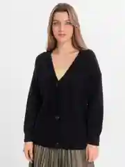 Черный кардиган женский, однотонный