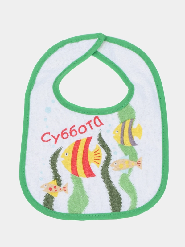 Набор махровых нагрудников "Неделька", на липучке, 7 штук