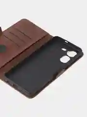 Коричневый чехол-книжка GQ Lite для Tecno Pova 5 из высококачественной кожи