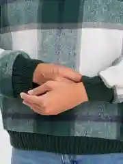 Зеленый свитер женский, вязаный, с принтом, оверсайз