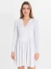 Белый платье женское, с длинным рукавом