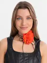 Красный чокер "Чёрная роза"