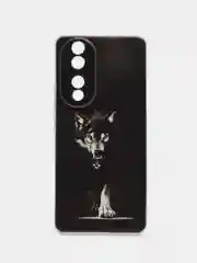 Серый меланж силиконовый чехол на Honor 90 (Хонор 90), прозрачный, с рисунком
