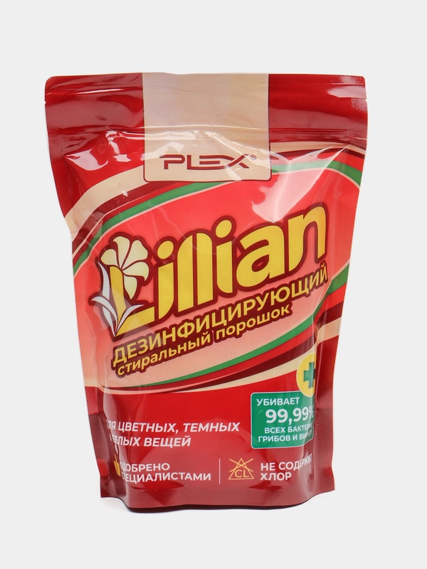 Стиральный порошок дезинфицирующий PLEX Lillian, 1 кг (22 стирки), дой-пак