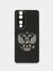 Приглушённый хаки силиконовый чехол на Honor 90 (Хонор 90), прозрачный, с рисунком