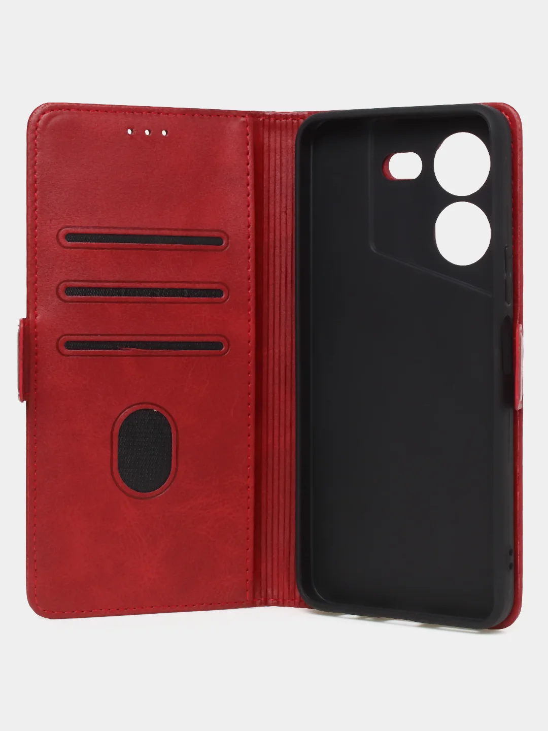 Красный чехол-книжка GQ Lite для Tecno Pova 5 Pro из высококачественной кожи