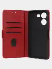 Красный чехол-книжка GQ Lite для Tecno Pova 5 Pro из высококачественной кожи