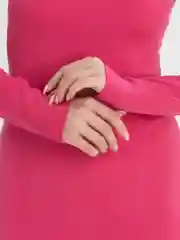 Тёмно-розовый платье женское летнее, повседневное, лапша, с вырезом и акцентом на декольте