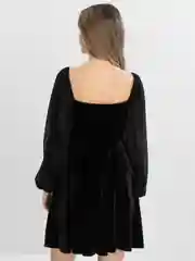 Черный платье вечернее, бархатное, черное, с длинными рукавами