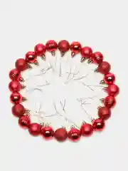Красный елочные игрушки, шары, 24 штуки, 3 см