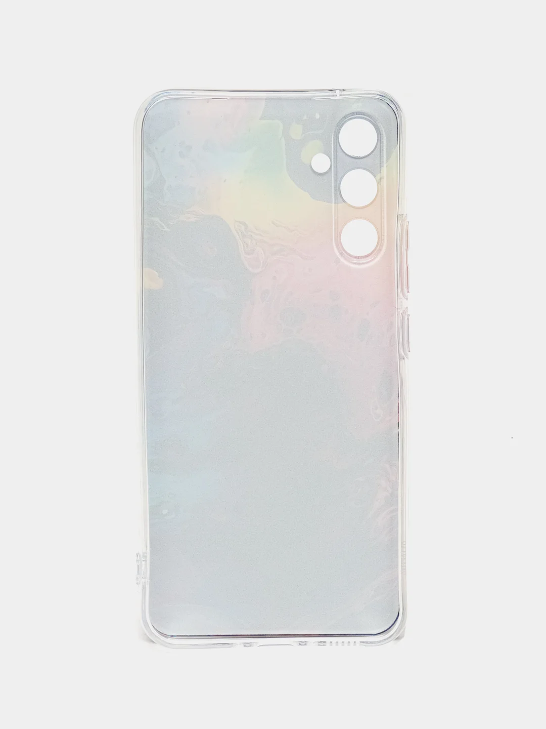 Пурпурный чехол на Samsung Galaxy A34 5G (Самсунг A34), прозрачный, с рисунком, защита камеры