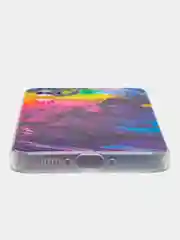 Пурпурный чехол на Samsung Galaxy A34 5G (Самсунг A34), прозрачный, с рисунком, защита камеры