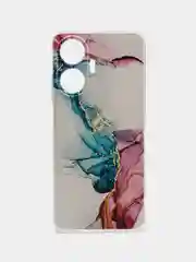 Ледяной силиконовый чехол на Realme C55 (Реалми C55), прозрачный, с рисунком, защита камеры