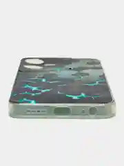 Бирюзовый чехол на Tecno Pova Neo 3 (Текно Пова Нео 3), прозрачный, с рисунком, защита камеры