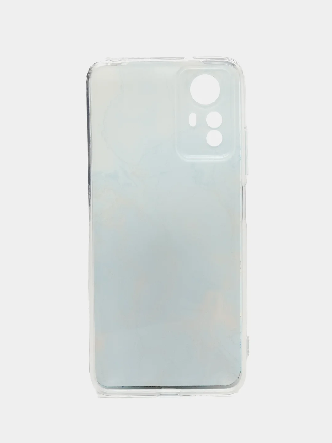 Светло-синий чехол прозрачный на Xiaomi Redmi Note 12S (Сяоми Редми Нот 12S), с рисунком, защита камеры
