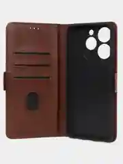 Коричневый чехол-книжка GQ Lite для Tecno Spark 10 Pro из высококачественной кожи